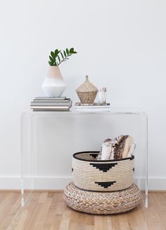 lucite console.