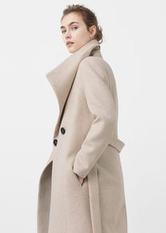 Wide lapel wool-blen