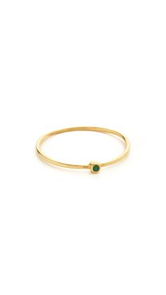 18k Gold Thin Emeral