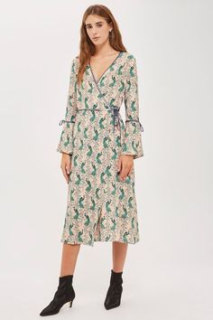Peacock Print Midi W