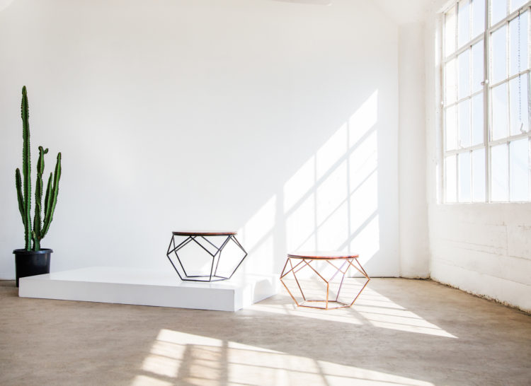 AlixCoffeeTableGeometricRoseGoldMatteBlackCapsule